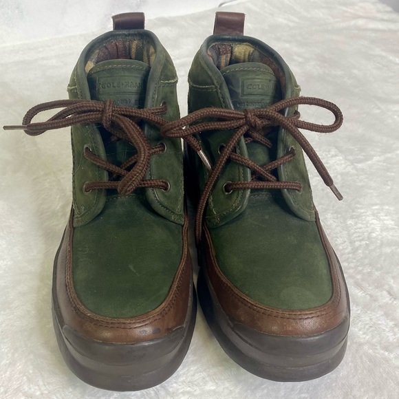 Cole Haan Sporting Two Tone Suede & Leather Laced Hiking Boots Waterproof 6 1/2 - Picture 2 of 11